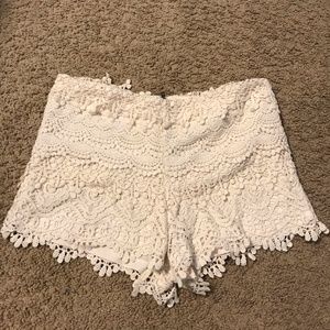ecru lace shorts